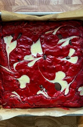 Red Velvet Brownies With Cheesecake Layer