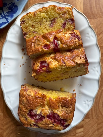White Chocolate Strawberry Loaf Cake
