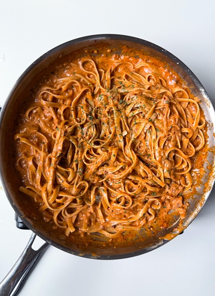 Caramelized Onion Pasta with Chili Oil