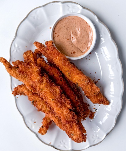 Crispy Chicken Fries with Dipping Sauce