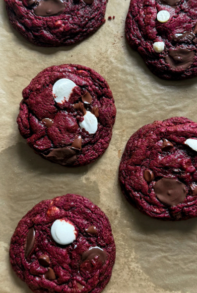 Red Velvet Chocolate Chip Cookies