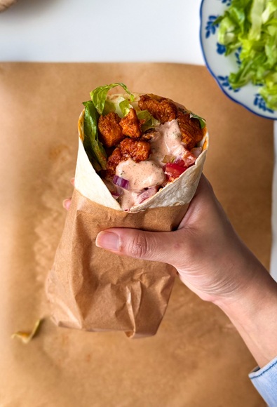 Juicy Chicken Wrap with Spicy Garlic Mayo Sauce
